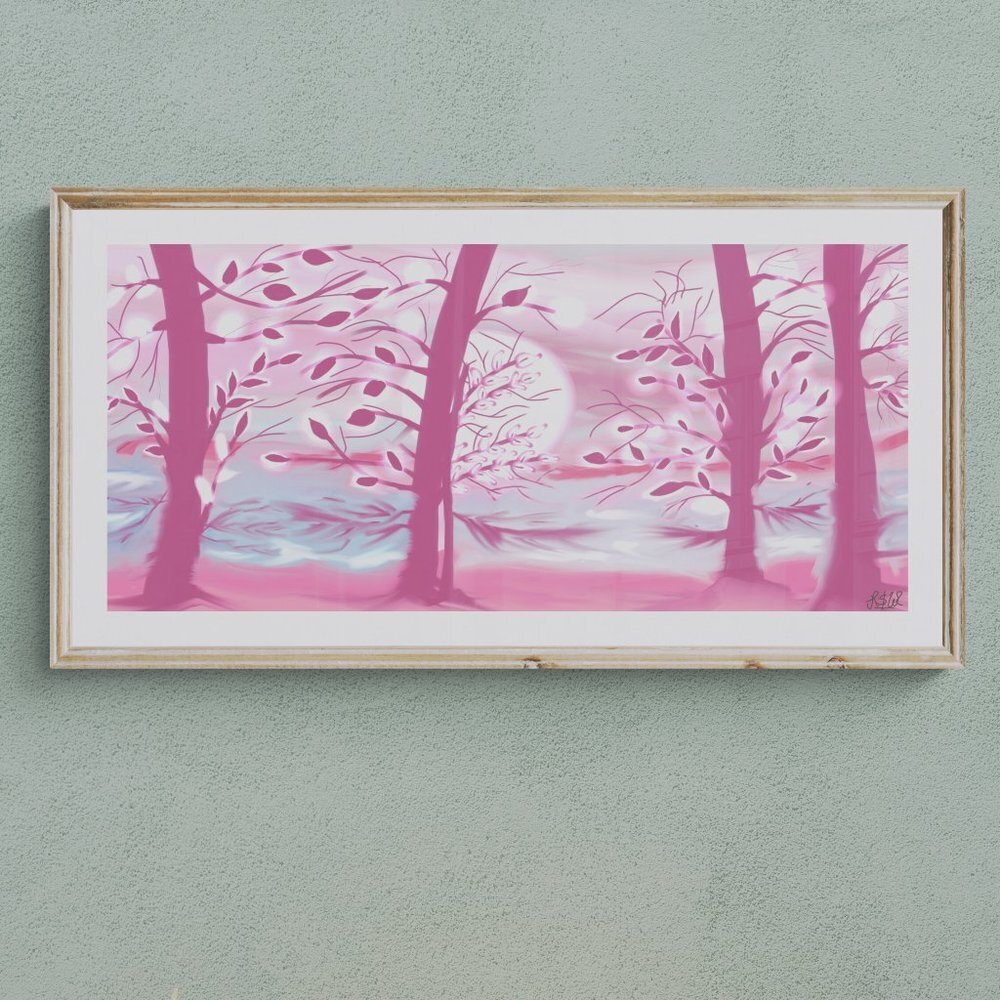 Pink Autumn | Modern Wall Art Decor | Minimalist Digital Print
